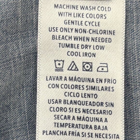 Splendid Blue Denim Chambray Peasant Prairie Coastal Preppy Boho Breezy Tunic LG - Picture 6 of 8